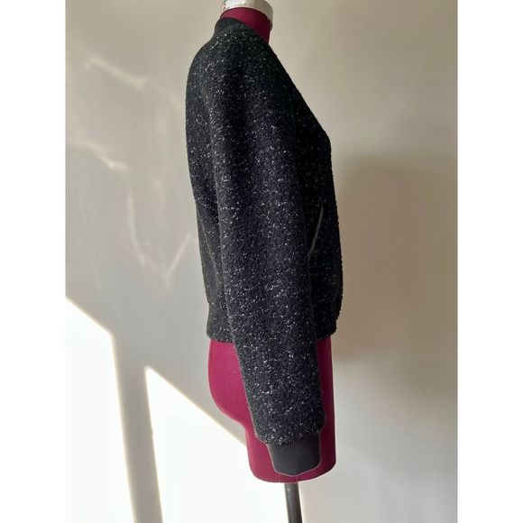 Abercrombie black speckled bomber jacket wool blend size S - Picture 3 of 12